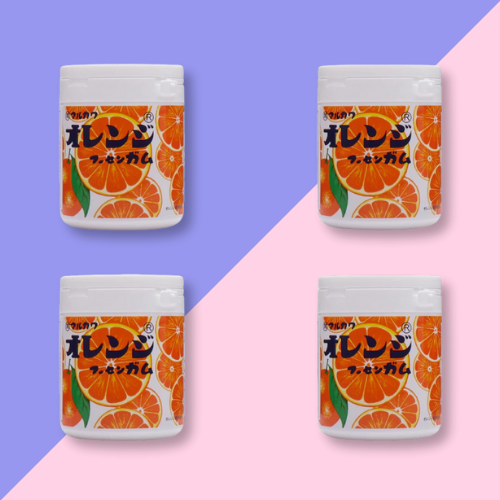 Pack 4 Botellas Chicle Mármol Naranja Marukawa 130 Gr - Kenko Foods
