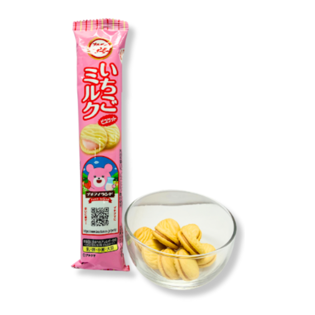 Galletas Puti Leche Fresa Blanca Bourbon 47 Gr