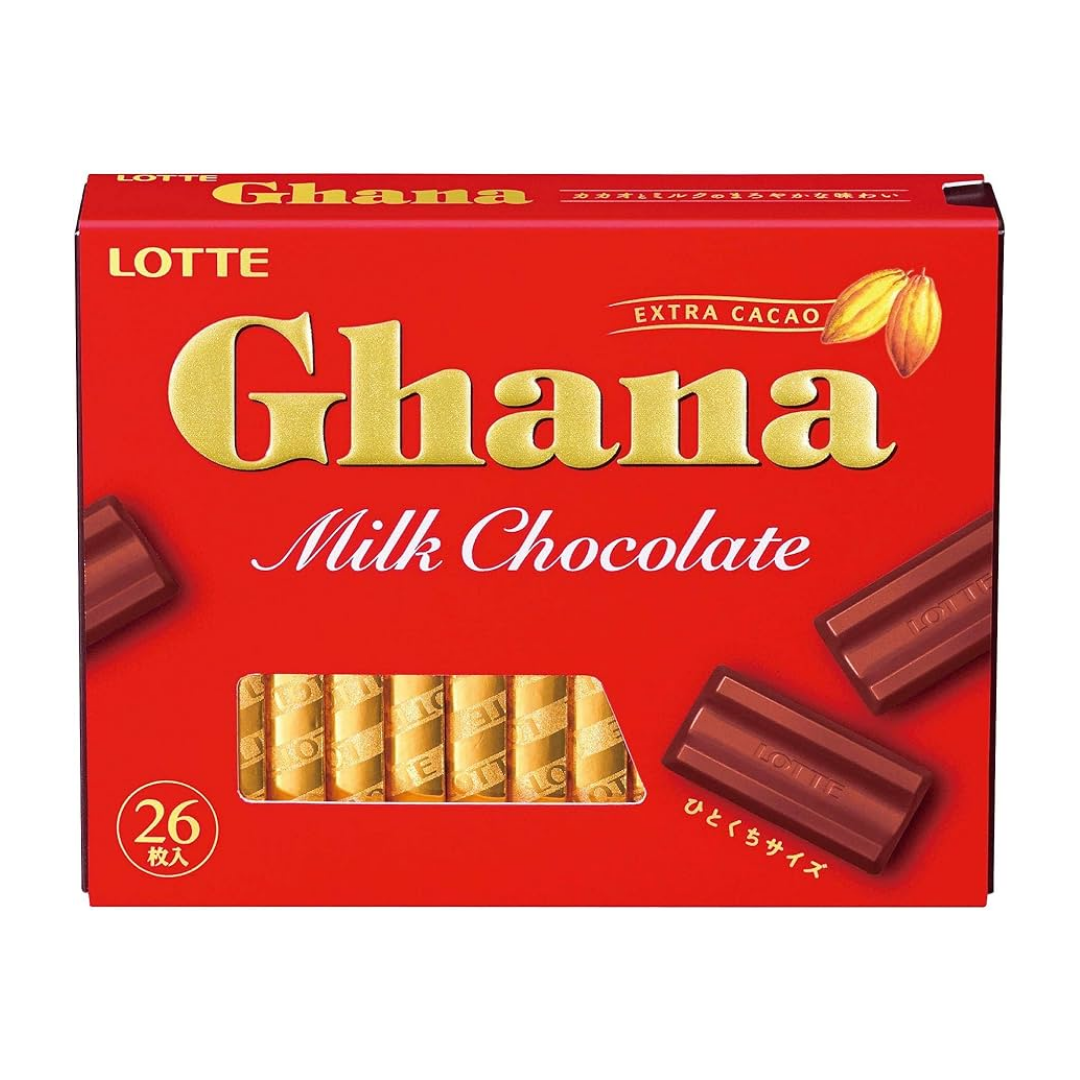 Chocolates Leche Extra Cacao Ghana Lotte 119 Gr 26 Unid.