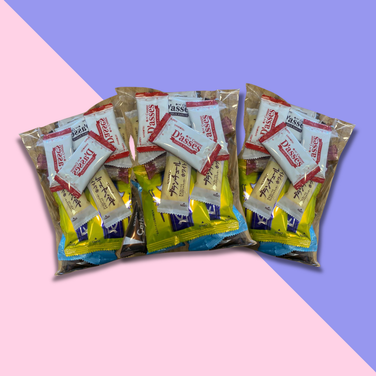 Pack 3 Bolsas 1.2K Surtidas Galletas Chocolates Japonesas Kenko
