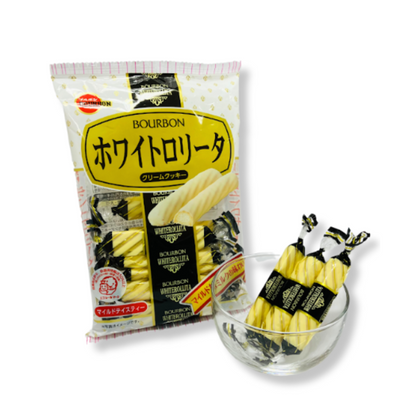 Galletas Blandas Rollitas Blancas Bourbon 98 Gr 12 Unid.
