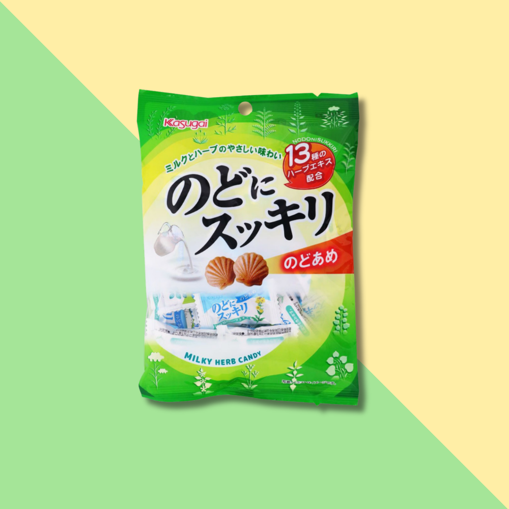 Caramelos Leche Hierba Alivia Garganta Kasugai Seika 125 Gr - Kenko Foods